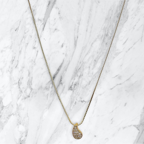 Christian Dior Teardrop Rhinestone Necklace - Picture 4 of 5